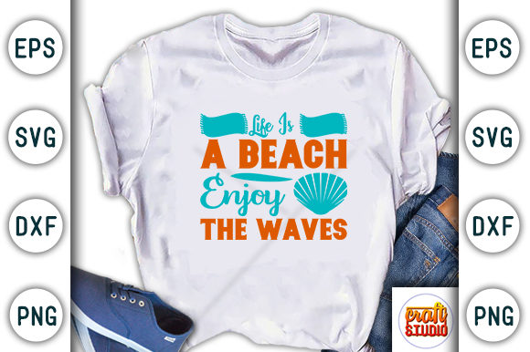 A Beachy T-Shirt Graphic for Casual Branding & Marketing