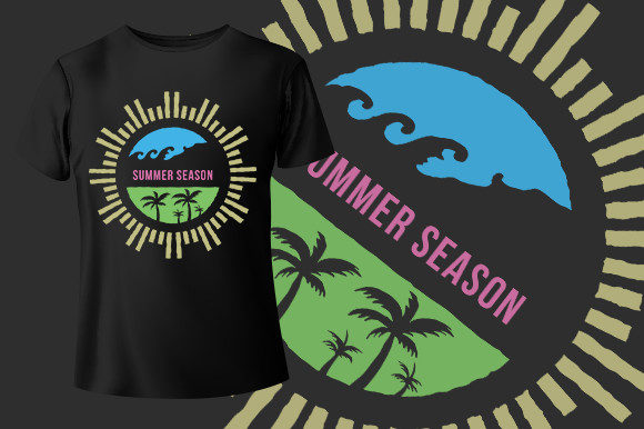 A Summer Season T-Shirt Design for Bold Graphics & Print Templates