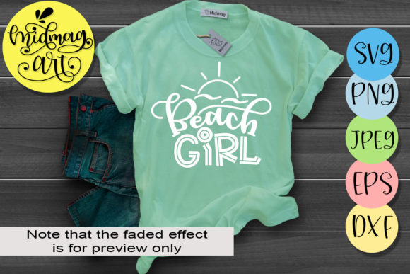 Beach Girl, Summer: A Versatile T-Shirt Design Graphic