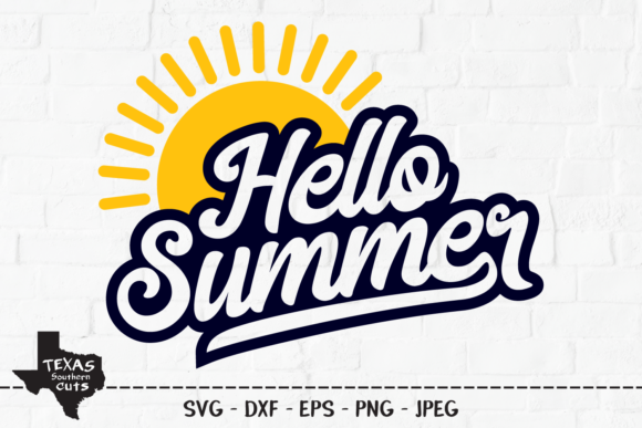 Hello Summer Shirt Design for Graphics and Crafts