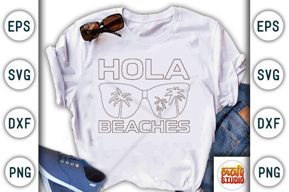 Hola Beaches: A Vibrant Summer T-Shirt Design for Graphics