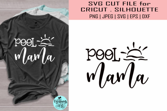 Pool Mama Summer: A Graphic for T-Shirt Designs with Branding Potential