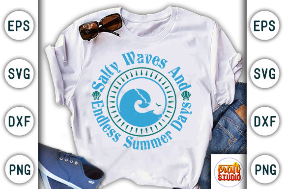 Salty Waves, Summer Beach Quote: A Versatile Graphics Asset