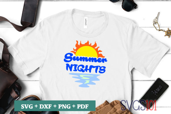 Summer Nights: A Versatile Graphics Asset for T-Shirt Designs