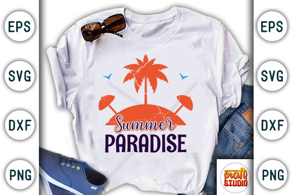 Summer Paradise, Summer Beach Graphics for T-Shirt Designs