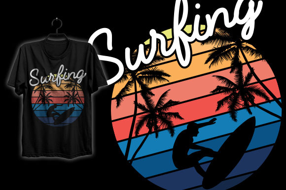 Summer Surfing T-shirt Design: A Fresh Graphics Asset