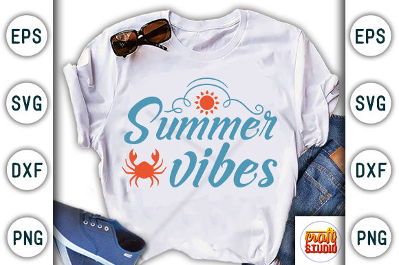 Summer Vibes, Summer Beach Quote: Perfect for T-Shirt Graphics